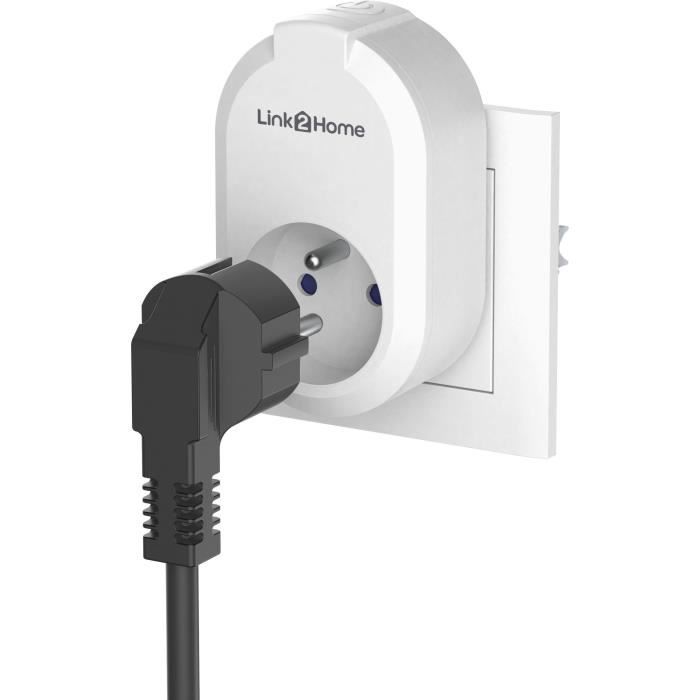 Set of 2 connected sockets - LINK2HOME - 230 V - White