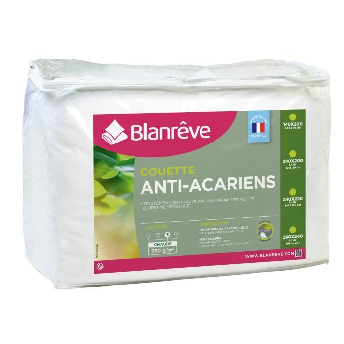 BLANREVE Percale warm duvet - Anti-mites - 350g / m² - 240x260cm