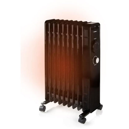 Oil-filled radiator - 2000 W - DOMO - DO7327R - 42.5 x 28 x 64 cm - Black