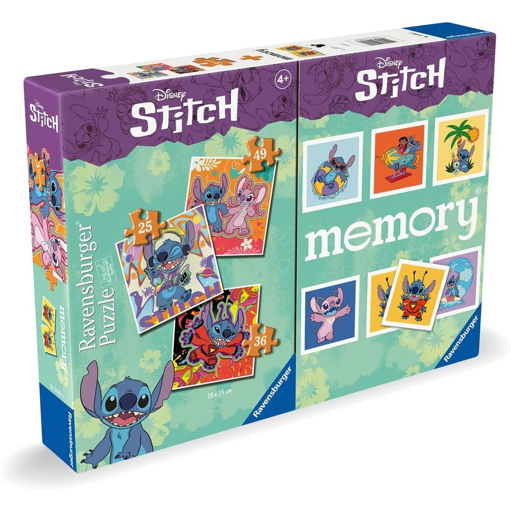 Disney Stitch 3 puzzles + memory multipack