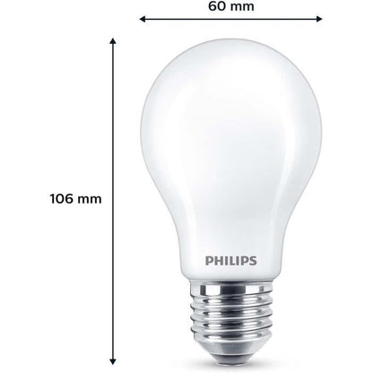 LED Bulb - PHILIPS - Classic - 60 W - A60 E27 - Warm White - Non-Dimmable x 3