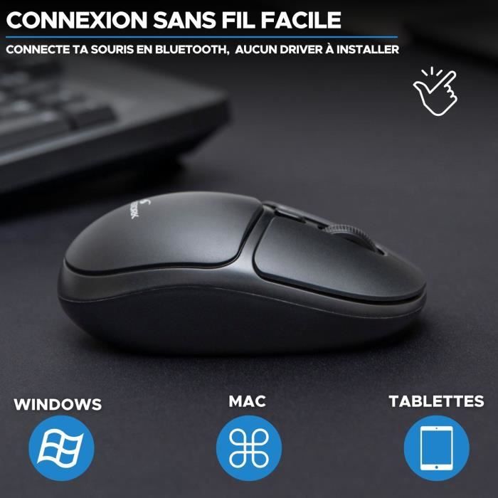 Wireless Mouse - BLUESTORK - Office 25 - PC/MAC - Black - 2.4 GHz Connection - Long Battery Life