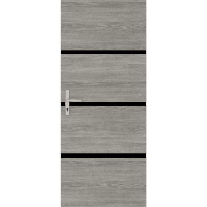 Door Renovation Kit - NORDLINGER PRO - 4 Sheets 85 x 50 cm & 3 Black Profiles 85 x 2 cm - Greige Oak