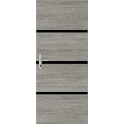 Door Renovation Kit - NORDLINGER PRO - 4 Sheets 85 x 50 cm & 3 Black Profiles 85 x 2 cm - Greige Oak