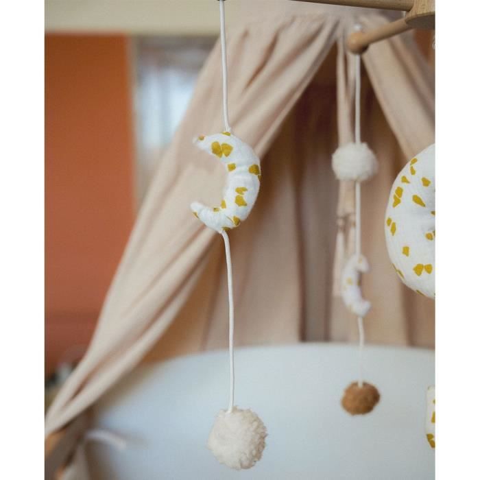 Moon musical mobile for baby Natural 60x40 cm