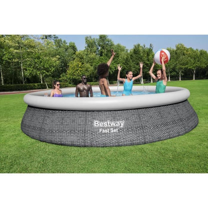 Kit -ground above -ground pool kit Bestway - Fast Set  - 457 x 84 cm - Round (delivered with a pump and filtration cartridge)