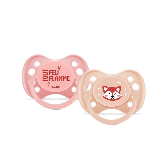 Duo anatomical pacifiers - DODIE - EDL A103 - +6 months - Red panda