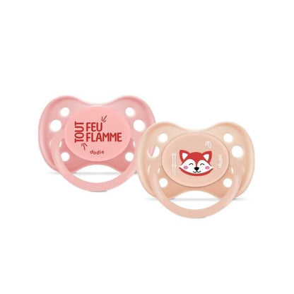 Duo anatomical pacifiers - DODIE - EDL A103 - +6 months - Red panda
