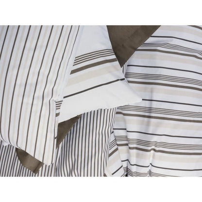 Bedding set - 1 duvet cover 220 x 240 cm + 2 pillowcases 60 x 60 cm - 100% cotton - Brown