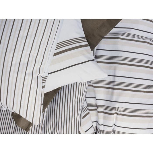 Bedding set - 1 duvet cover 220 x 240 cm + 2 pillowcases 60 x 60 cm - 100% cotton - Brown