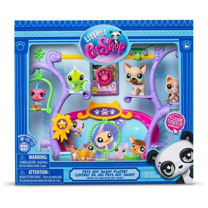 BANDAI - Littlest Pet Shop - Pets Got Talent Playset - Playset with 2 Animals, Decor and Accessories - BF00558