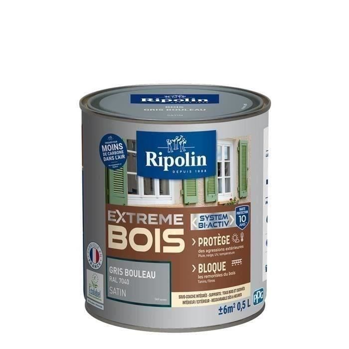 RIPOLIN Satin Wood Paint High Protection 10 years which Protects and Magnifies your Wood - Birch gray