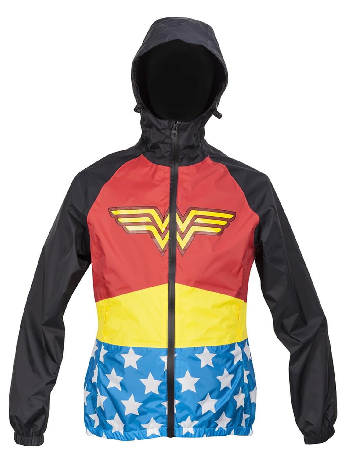 DC Wonder Woman Womens Zip Raincoat Hooded Jacket | Medium