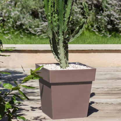 Eda Tuscan square flower pot - 39 x 39 x H 39 cm - 38 L - Taupe