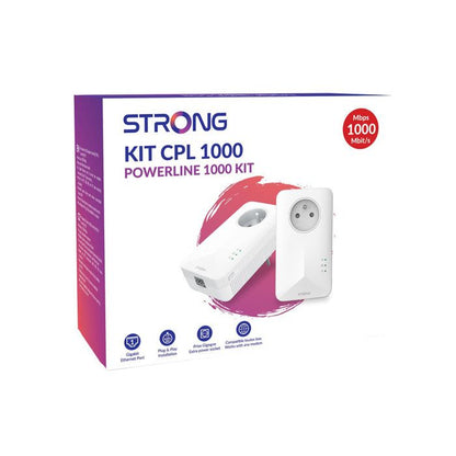 CPL Kit - STRONG - Powerline 1000 Duo - Filtered Socket - High speed up to 1000 Mbit/s