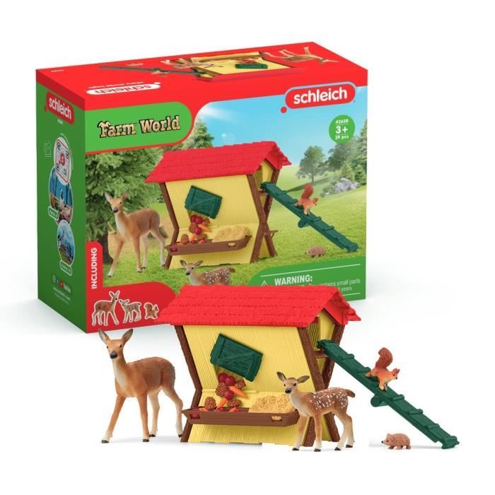 Forest Animal Hut, Schleich 42658 Farm World Chest, for Children from 3 Years Old