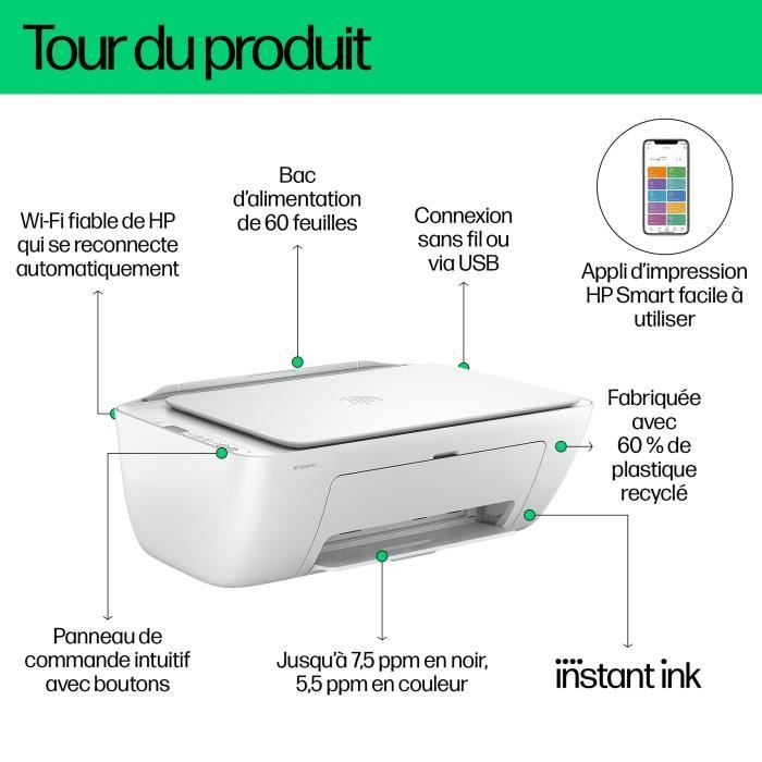 HP DeskJet 2810e Color Inkjet All-in-One Printer - 3 months of Instant ink included with HP+