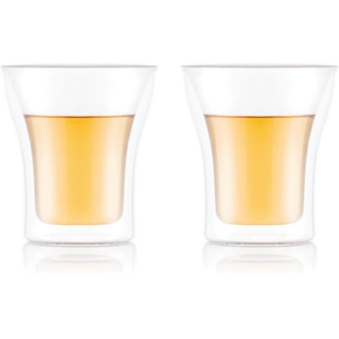 Set of 2 glasses - BODUM - Assam - Double wall - 0.2 l - Transparent