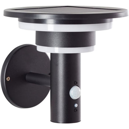 Outdoor wall light - BRILLIANT - GARVINA - LED and solar - Motion detector - Stainless steel and plastic - 4 W - Black