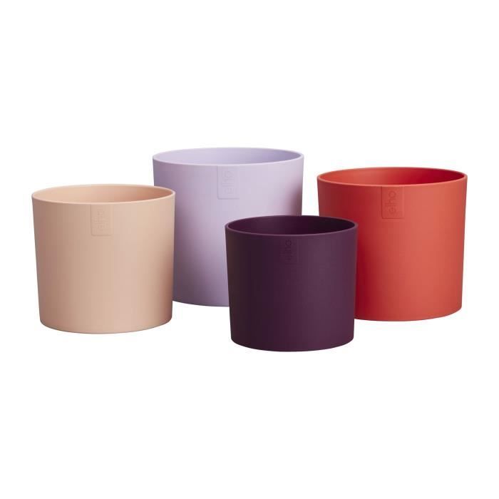 Flower pot - Elho - Lex Pott - Set 15 - Purple Red Pink Violet - L 15 x W 14.8 x H 14 cm - Indoor - 100% recycled