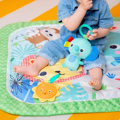 BRIGHT STARTS Unicorn Crew play and activity mat, green, toys included and detachable, from birth