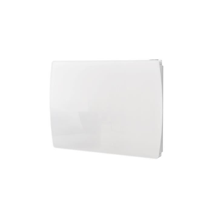 Fixed electric radiator with inertia Ceramic drying 1000W Oceanic Rubis - Glass facade - White - NF