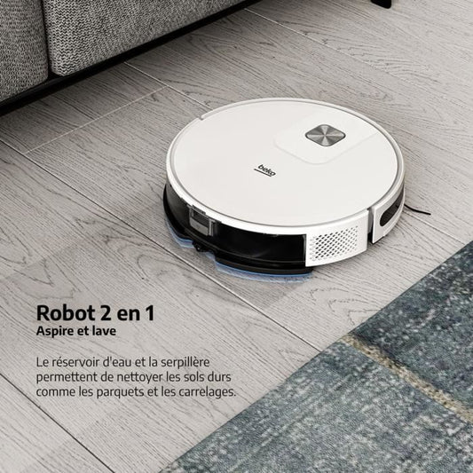BEKO VRR60314VW - 2 in 1 Connected Robot Vacuum Cleaner - 150 minutes autonomy - 2000 pa - White