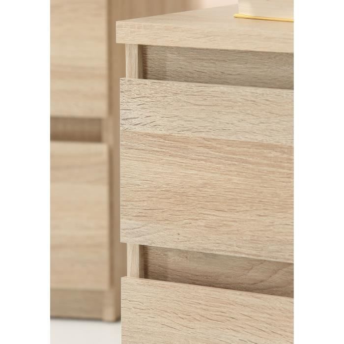 Chelsea 3 -drawer dresser - Chene color - L 77.2 x D 42 x H 79.9 cm