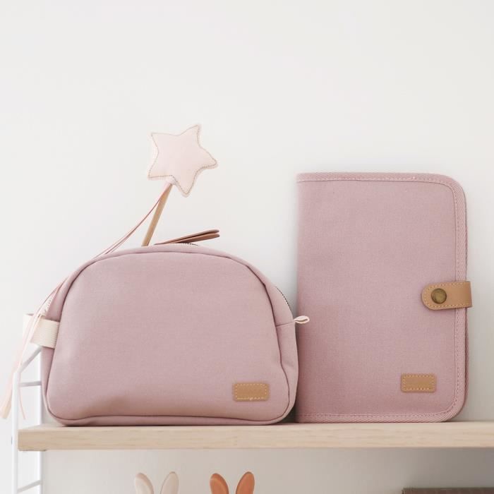 BEABA, Powder pink canvas baby toiletry bag