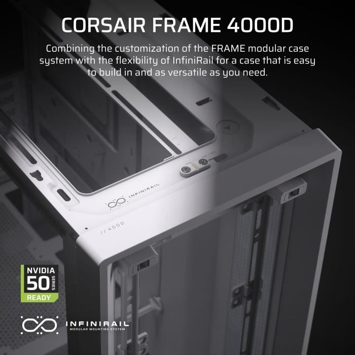 PC Case - CORSAIR - FRAME 4000D Series - Mid-Tower - White