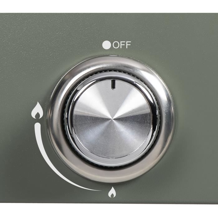 Gas griddle on trolley - LIVOO - DOC326 - 3 burners - Green / Black