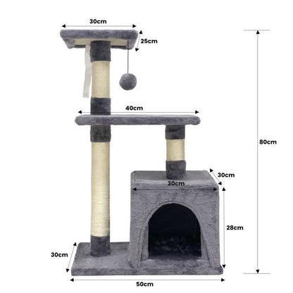 Poppy Cat Tree - 50x30x80cm - Gray