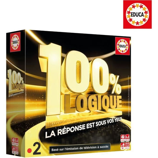 Board game - EDUCA - 100% Logic: The Answer is before your eyes - Adapted from the TV show for 8 year olds