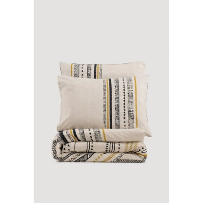 Bedding set - 1 duvet cover 220 x 240 cm + 2 pillowcases 60 x 60 cm - 100% cotton - White