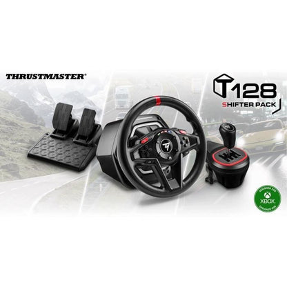 Gaming steering wheel - THRUSTMASTER - T128 X SHIFTER PACK - For Xbox Series XS Xbox One and PC - Black and Red