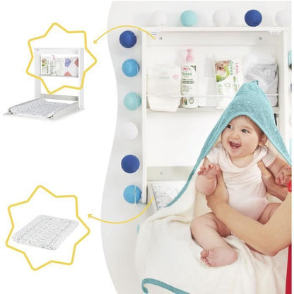 Badabulle Plouf wall changing table, with changing mat included - Foldable and compact