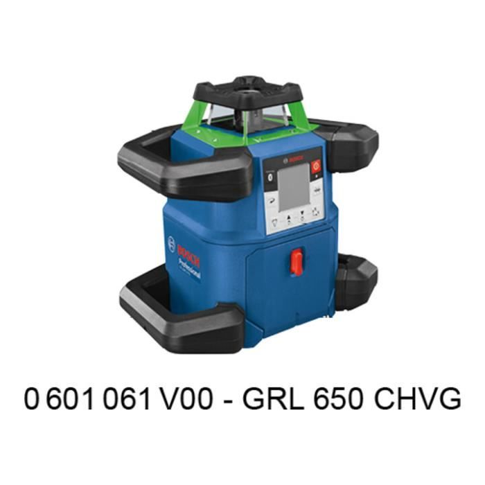 Bosch Professional GRL 650 CHVG rotating laser with battery, batteries, cell, glasses, brackets, plate, in case - 0601061V00