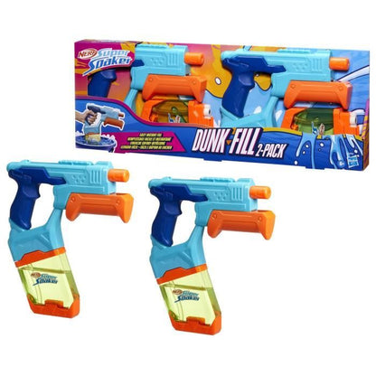Nerf Dunk-Fill, 2-Pack Water Blasters, Easy Instant Fill Tanks, Water Toys, Super Soaker, Ages 6 and Up