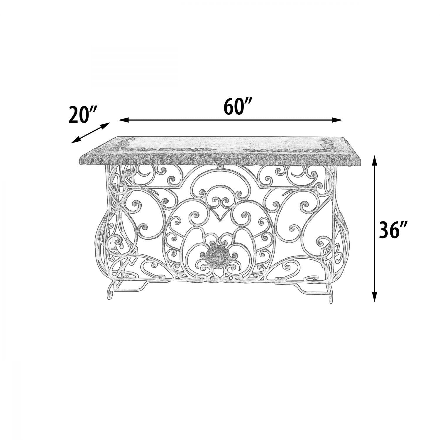 Peruvian Forged Iron Console