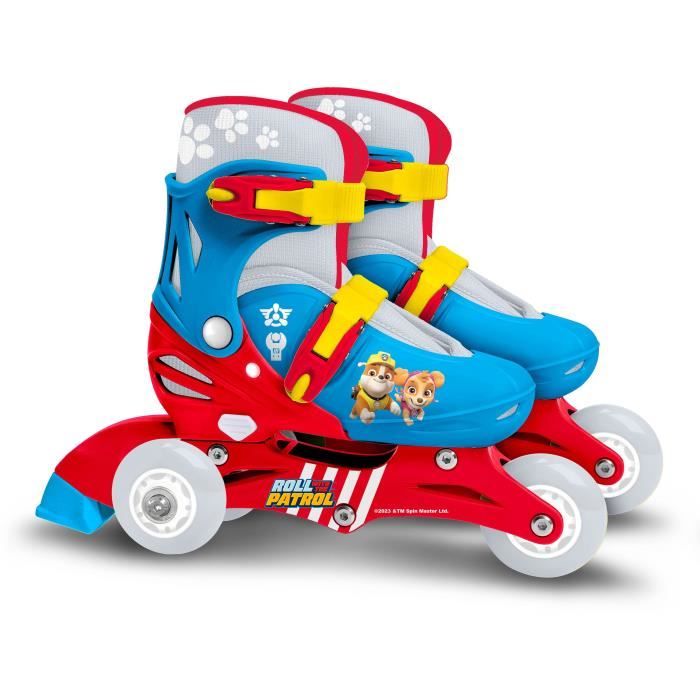 Two in one Inline Skates - PAW PATROL - PAT PATROUILLE - 3 Wheels - Tri skate and Roller in linen - Adjustable size 27-30