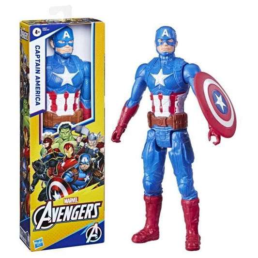 Captain America 30 cm Action Figure, Avengers Titan Hero Series Toy for Kids Ages 4 and Up, Marvel