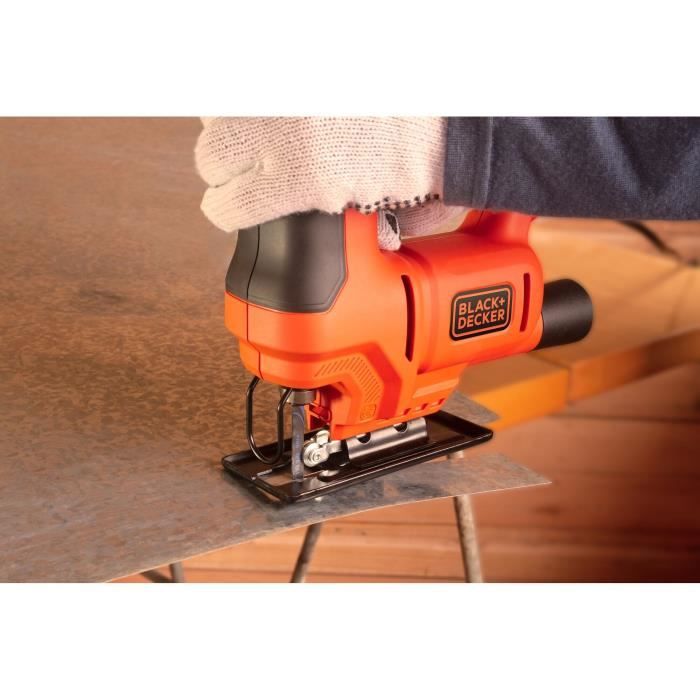 400W Jigsaw - 3000 rpm, 18mm stroke, T-blade, cutting capacity wood 65mm / steel 6mm / aluminum 10mm - BLACK+DECKER