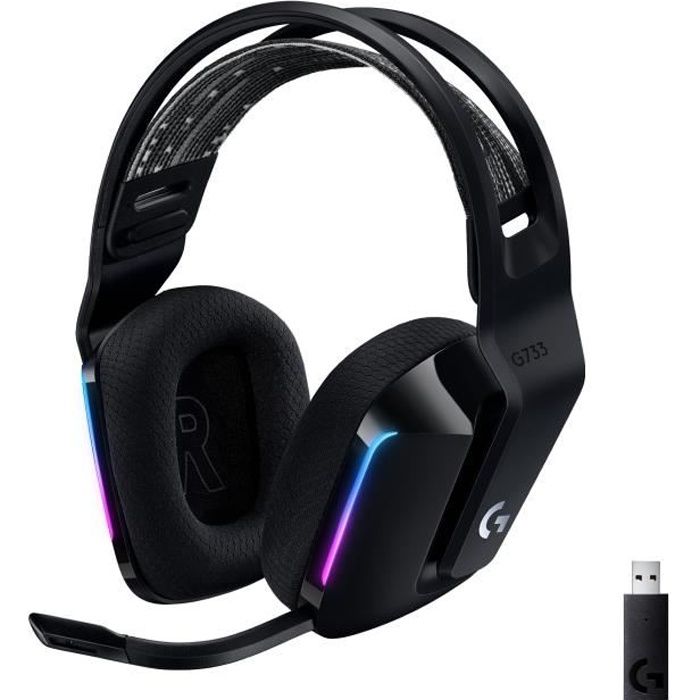 Gaming Headphones - Wireless - LOGITECH G - G733 LIGHTSPEED - Black