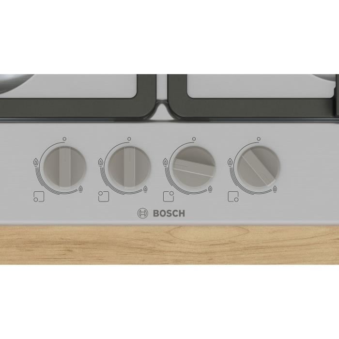 Gas hob - BOSCH Series 4 - 4 burners - 52 x 58.2 x 4.5 cm - PGP6B5K90 - Stainless steel
