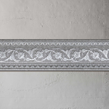 Grey with Silver Chair Rail 94 Inch