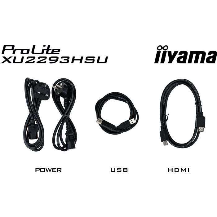 PC Monitor - IIYAMA - XU2293HSU-B7 - 21.5 FHD - IPS - 100Hz - 1ms - HDMI/DP - USB HUB - Speakers - Black