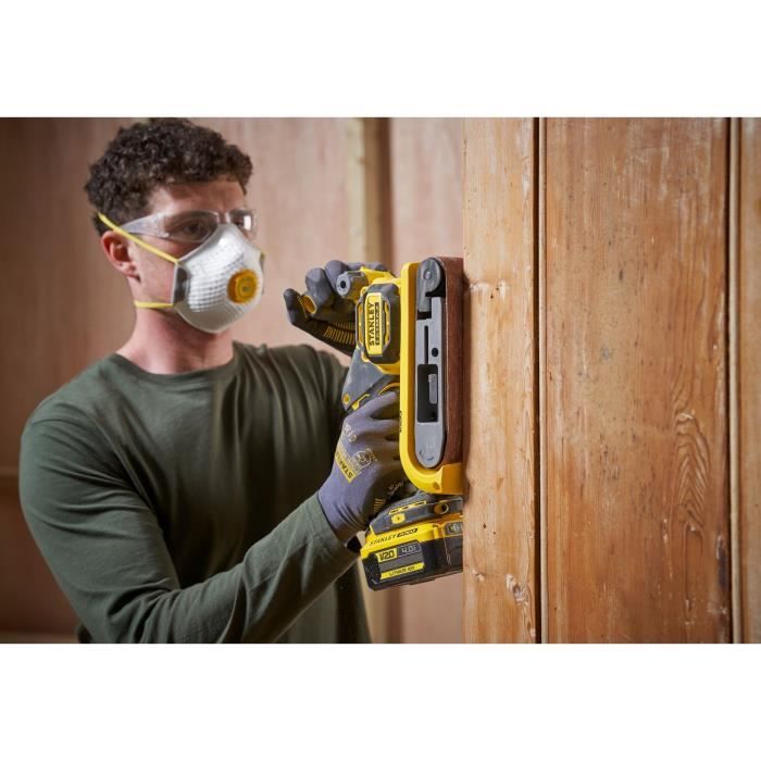 Belt sander + 1 Abrasive - Lithium battery (without) - STANLEY FATMAX V20 - SFMCW223B-XJ - 18V