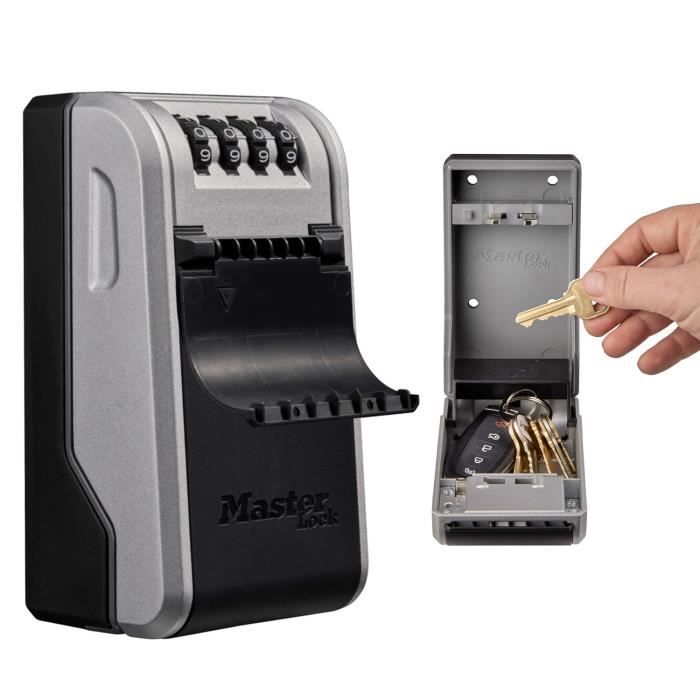 MASTER LOCK - Outdoor key box - New design - Wall mounting - Large capacity - High security - 19.6 x 7.6 x 5.6 cm