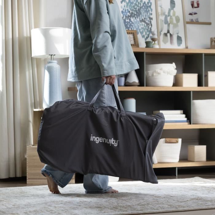 INGENUITY Happy belly deckchair - Chambray, Fixed or rocking position, Ultra-compact folding with storage bag provided