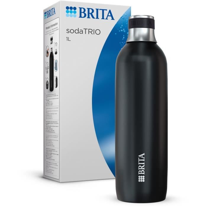 BRITA bottle for sodaTRIO - stainless steel - 1L - black